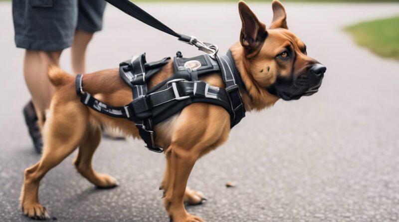 dog pulling on leash