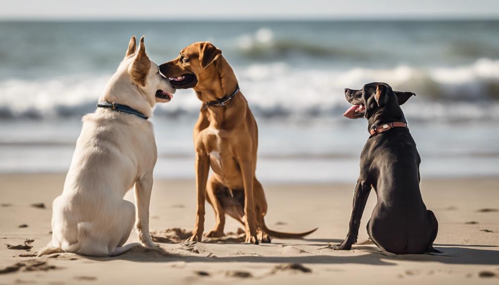 dogs socializing with each other