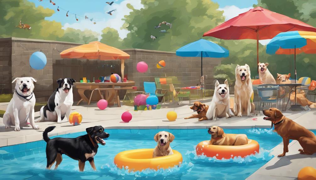 dogs in aquatic park